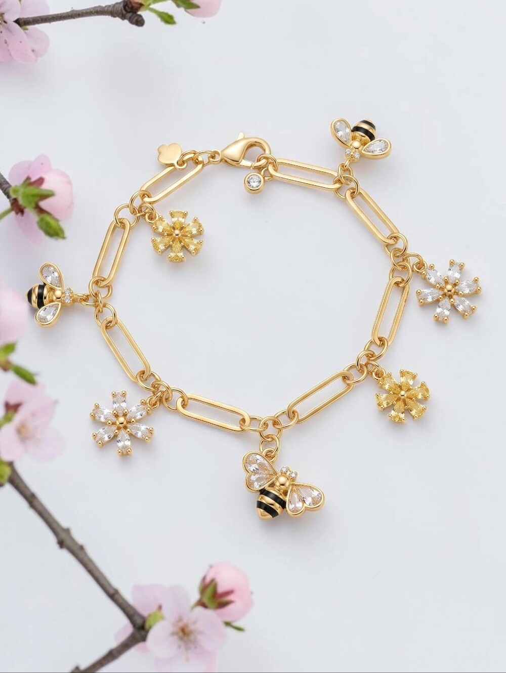 Kate Spade New York All Abuzz Stone Bee Charm Bracelet.